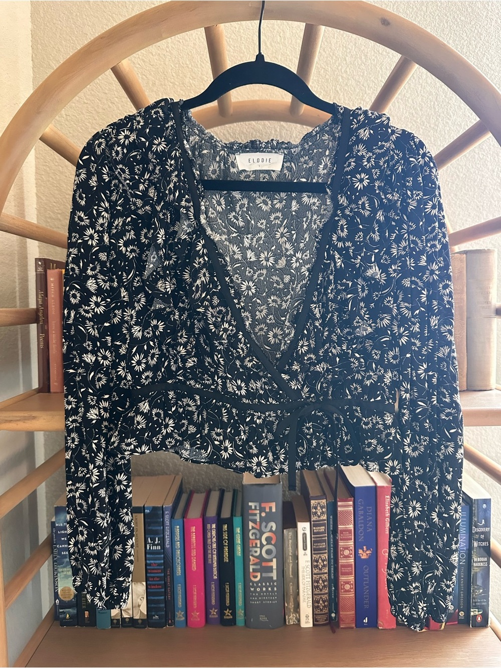 Elodie Black Floral Wrap Blouse